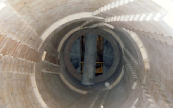 施工写真：キルンレンガ巻き